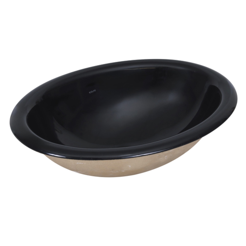 Cuba Pia Banheiro Sobrepor Oval Preta 45x33cm IL66 Icasa