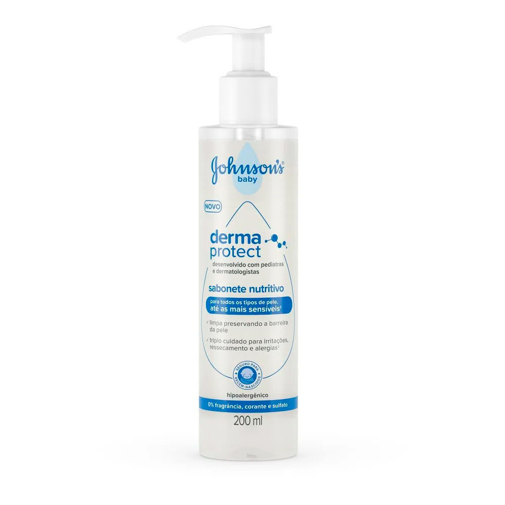 Sabonete Nutritivo Derma Protect Johnson's Baby para Todos os Tipos de pele 200ml em Oferta na Shopee