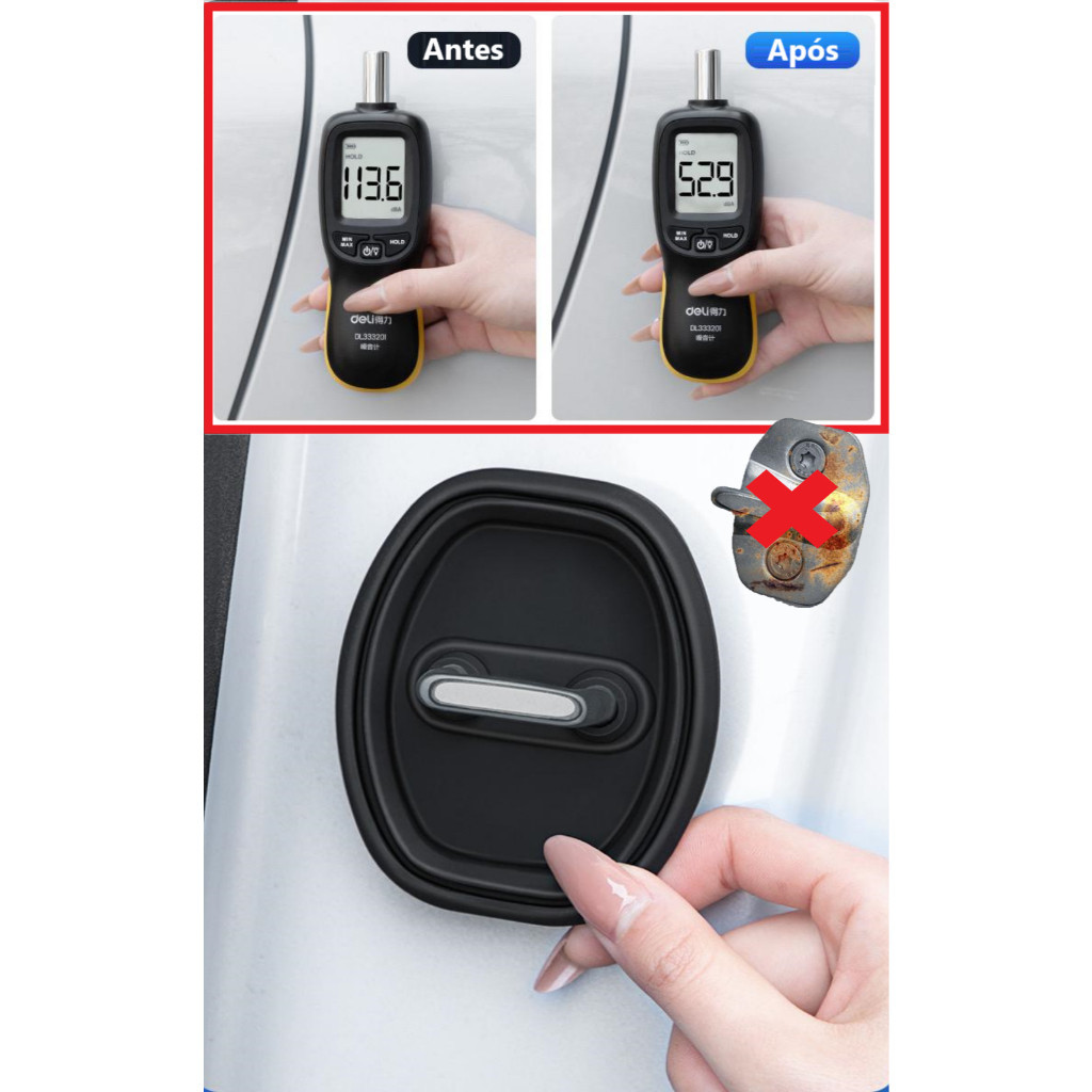 Kit 4 Peças Amortecedor de Fechadura Borracha Protetor Porta Do Carro Batente Anti Impacto Colisão Veicular ANJIN