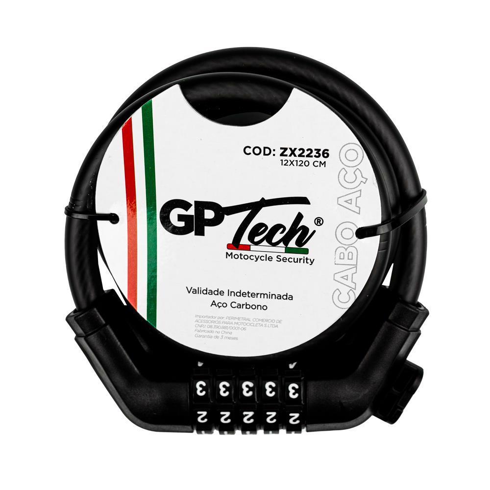 TRAVA GP TECH CABO ACO CÓDIGO 5 DIGITOS 12X120 CM ZX2236 1.20M | PRETA