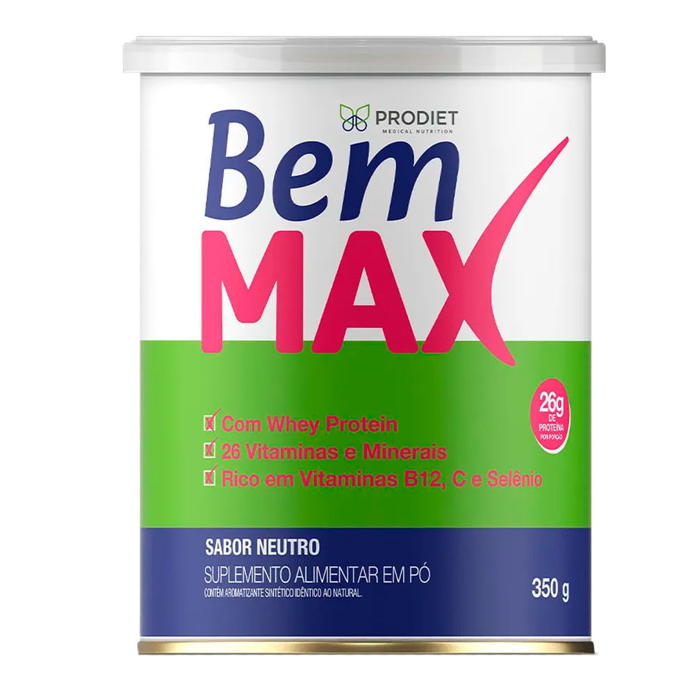 Bem Max Prodiet Suplemento Alimentar em Pó Sabor Neutro 350g em Oferta na Shopee