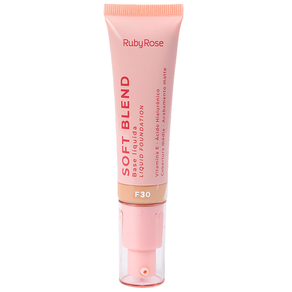 Base Líquida Ruby Rose Soft Blend FPS 30 Matte em Oferta na Shopee