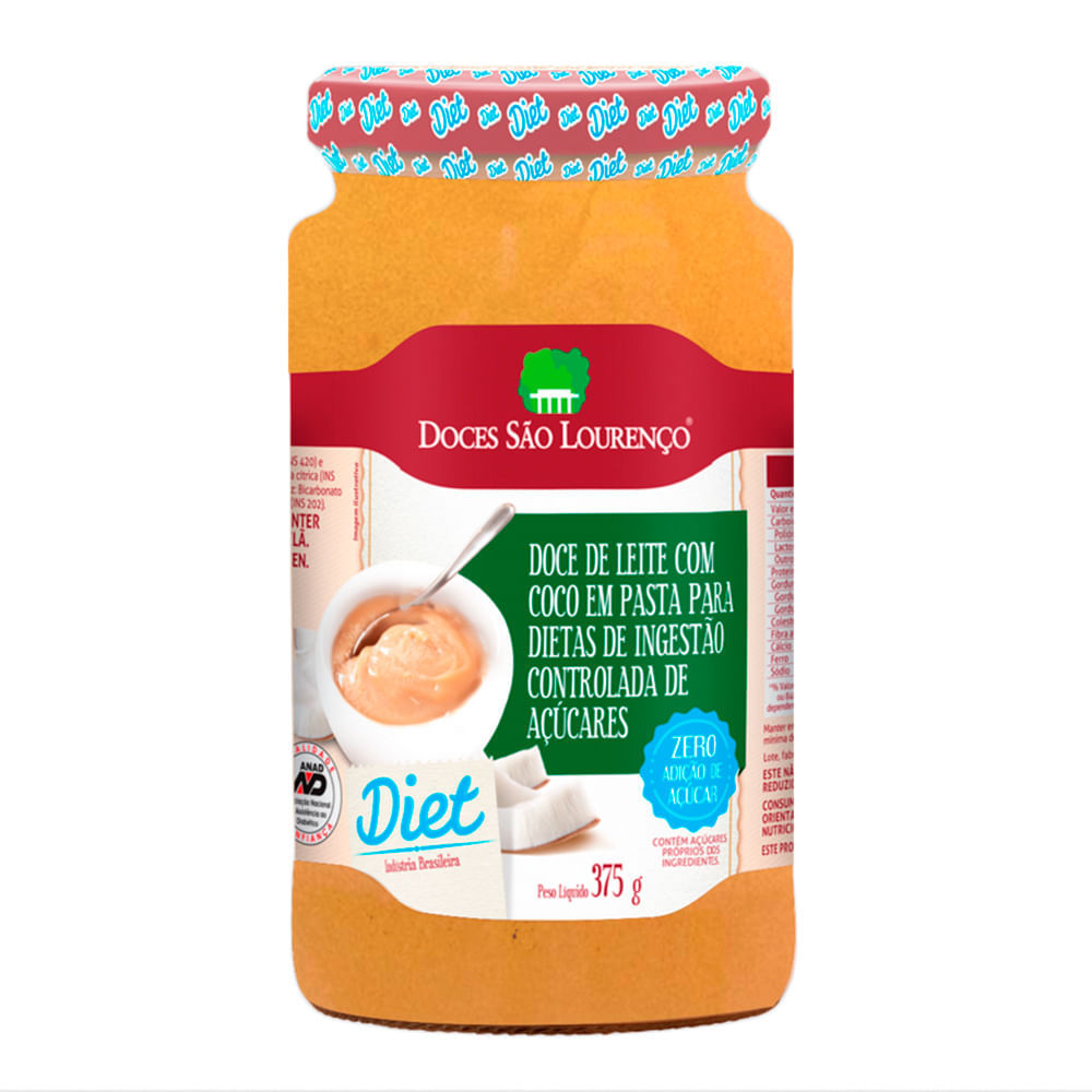 Doce de Leite com Coco Diet São Lourenço em Pasta 375g em Oferta na Shopee