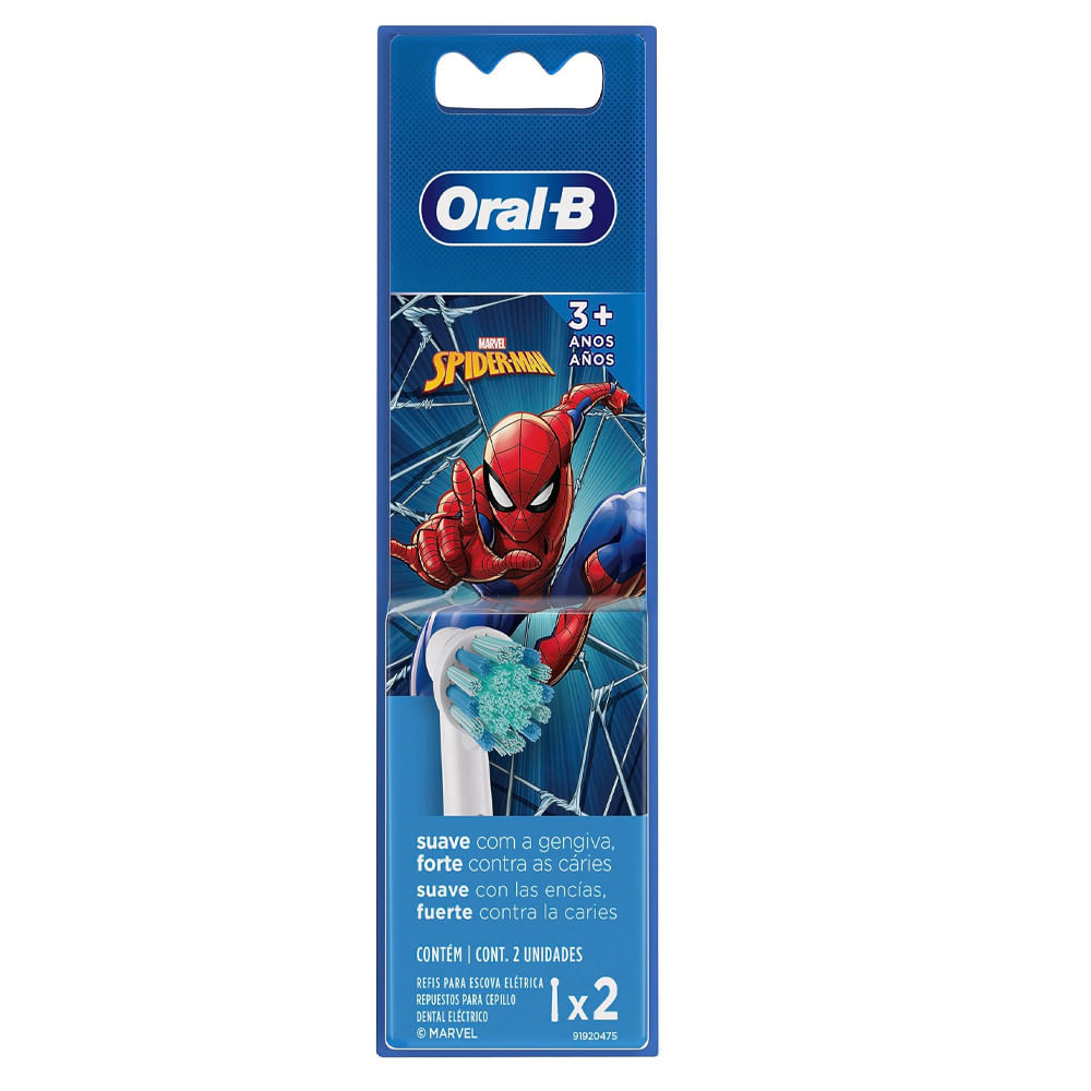 Refil Para Escova Elétrica Oral-B Kids Spider-Man 2 Unidades em Oferta na Shopee