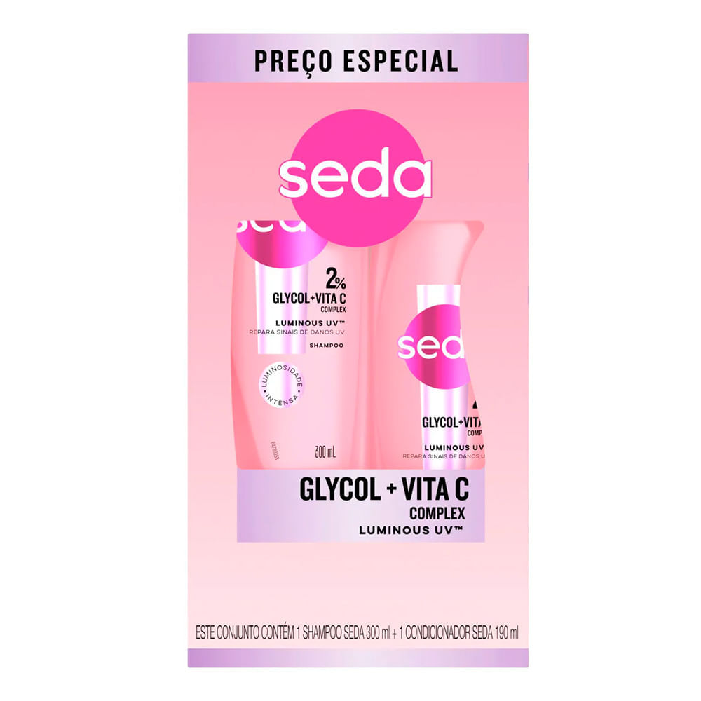 Kit Seda Glycol + Vita C Shampoo 300ml E Condicionador 190ml em Oferta na Shopee