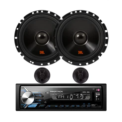 JBL Par Alto Falante Kit 2 Vias Flex 4+ Rádio VIPER FM MP3 Bluetooth com USB SD AUX P2