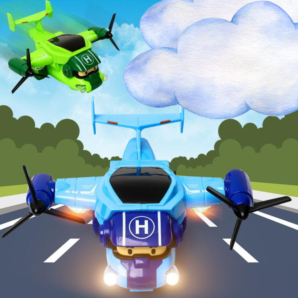Brinquedo Avião Super Wings Bate e Volta Com Luzes E Som Avião Air Craft