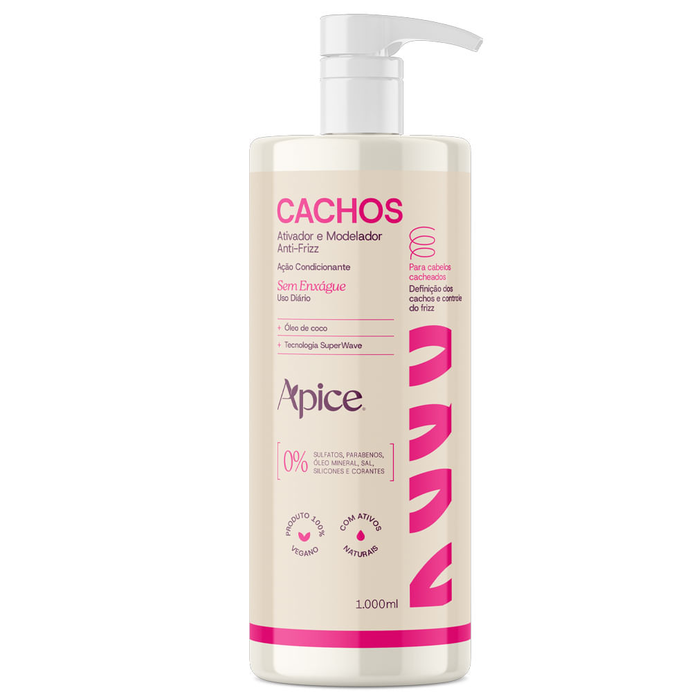 Ativador e Modelador Anti-Frizz Apice Cachos 1L em Oferta na Shopee