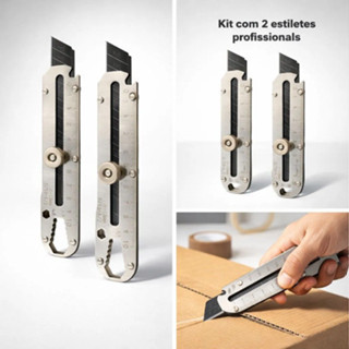 Kit 2 Estiletes Profissionais Aço Inox 18mm Lâmina para corte Metal Inox 6 em 1 em Oferta na Shopee