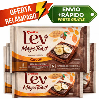 Kit 3 Marilan Lev Magic Toast Cacau 110g Torrada Leve Crocante Zero Colesterol 11 Calorias em Oferta na Shopee