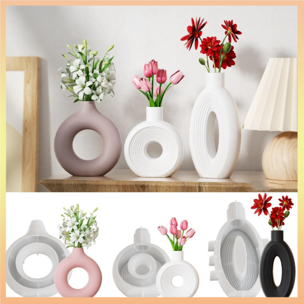 Moldes De Resina De Gesso Reutilizáveis , Vaso Não Tóxico , Molde De Silicone , Resistente Ao Calor , Multiuso Nórdico P