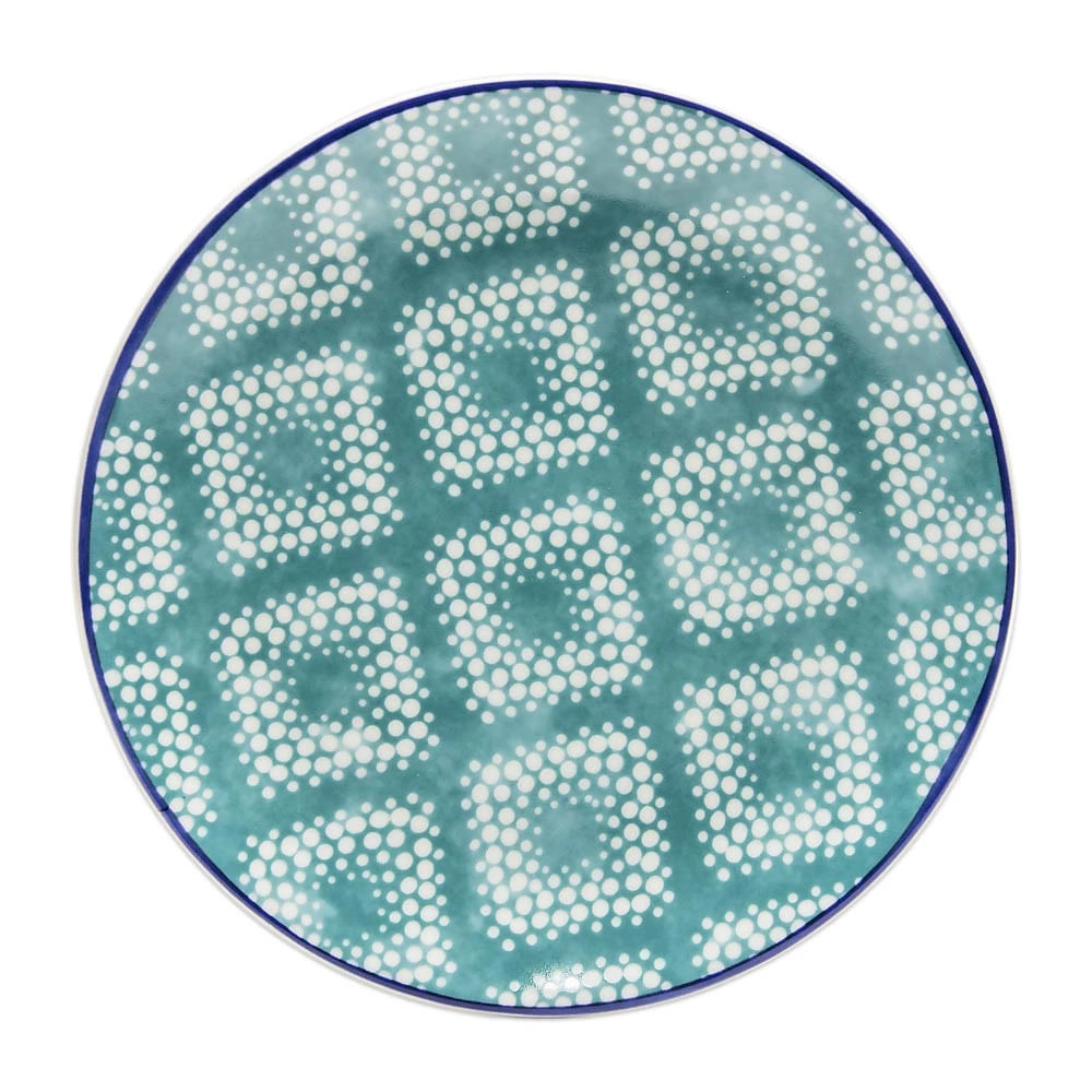 Prato de Sobremesa Le Zâmbia em Cerâmica Verde em Oferta na Shopee