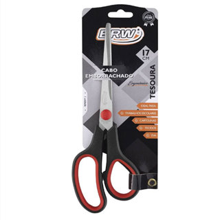 Tesoura multiuso cabo emborrachado 17cm TE1702 BRW em Oferta na Shopee