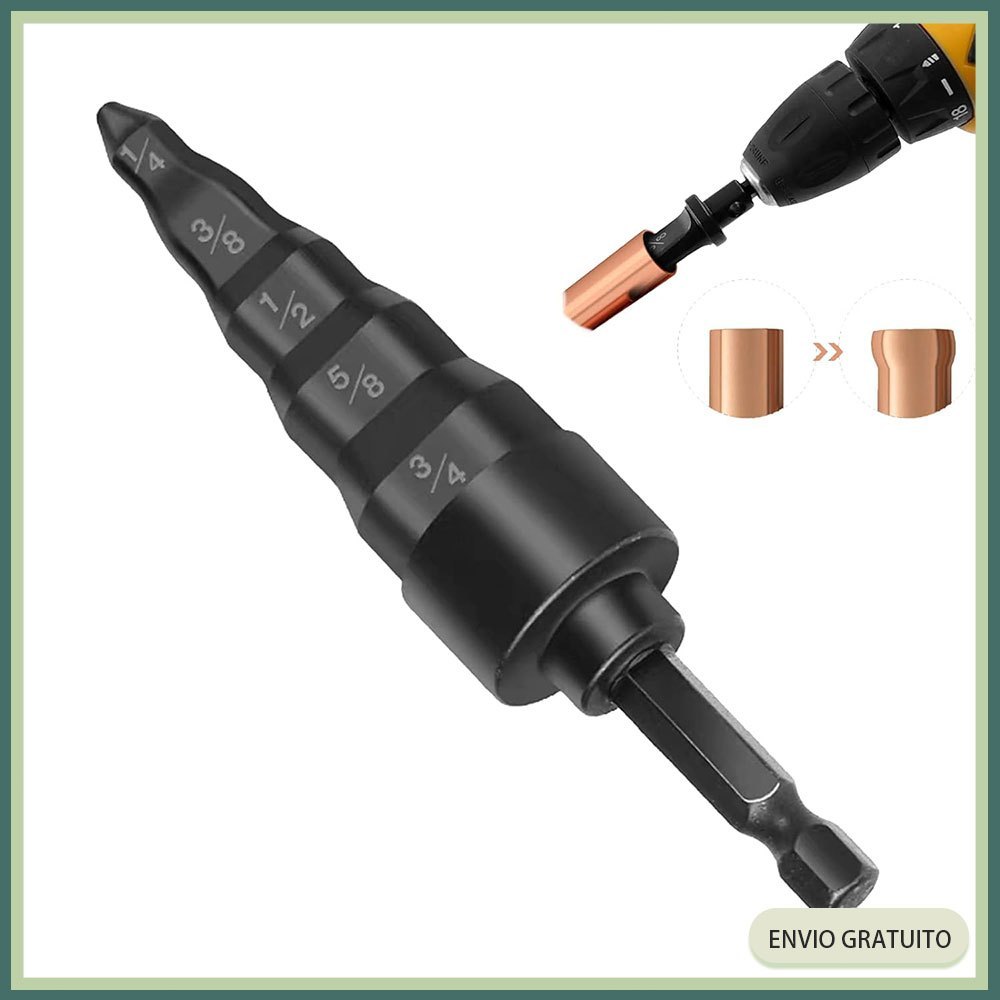 Alargador de Tubo de Cobre 5 em 1 com Haste Hexagonal – Expansor para Ar Condicionado e Refrigeração