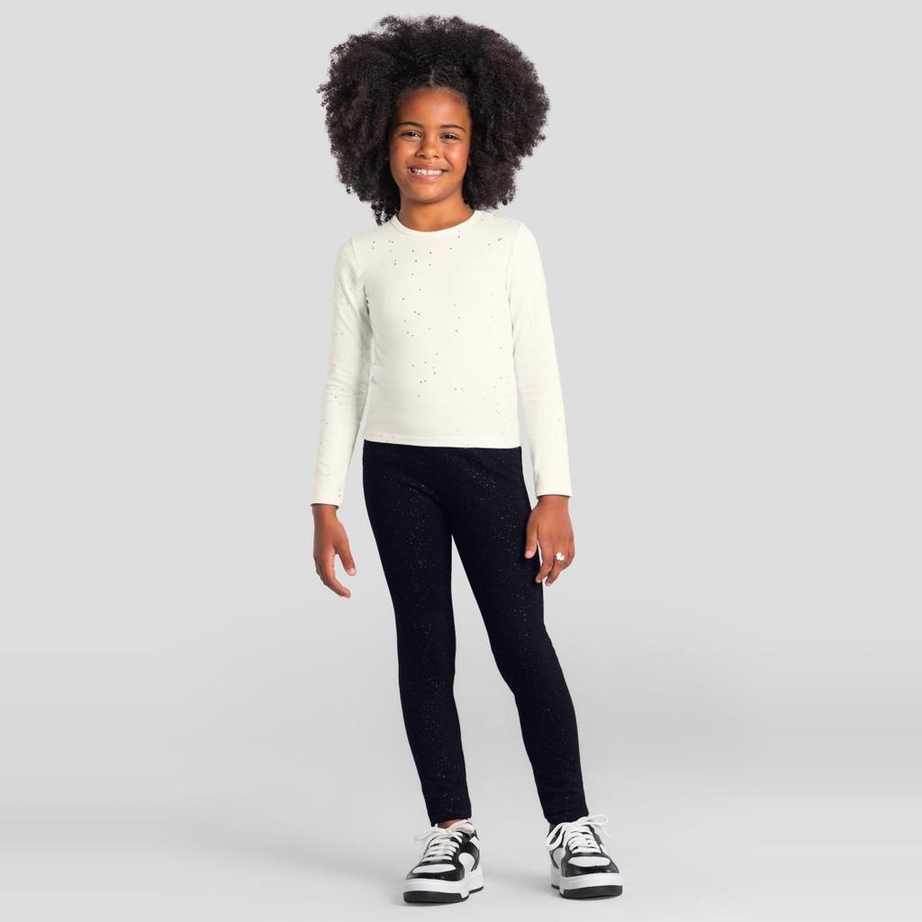 Blusa infantil menina em cotton com brilho Brandili