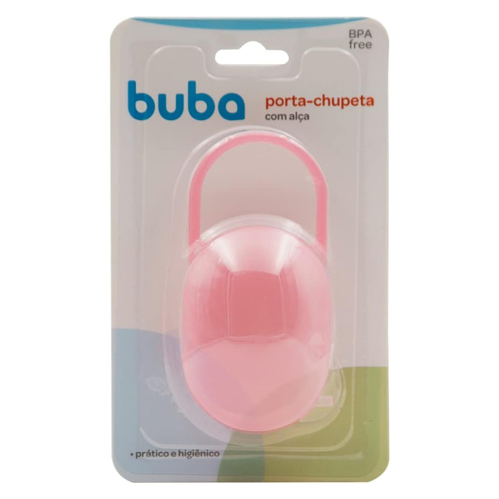 Porta Chupeta com Alça Plástico Bebê Infantil Rosa Buba em Oferta na Shopee