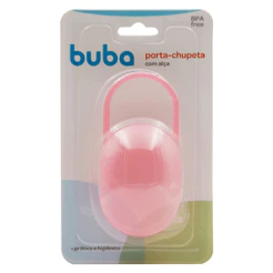 Porta Chupeta com Alça Plástico Bebê Infantil Rosa Buba