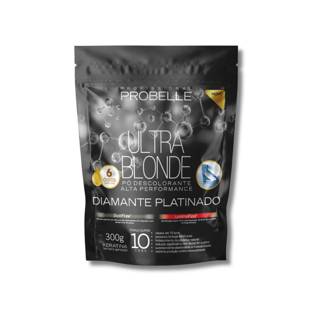 Pó Descolorante Platinado Stand Pouch - 300G. Probelle (PLATINADO) em Oferta na Shopee