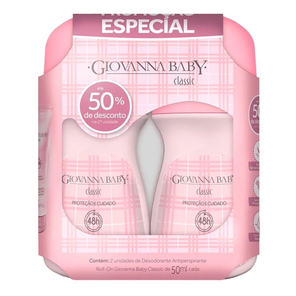 Kit Desodorante Roll On Giovanna Baby Rosa Com 2 Unidades em Oferta na Shopee