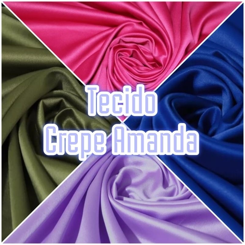 2 METROS TECIDO CREPE AMANDA VÁRIAS CORES