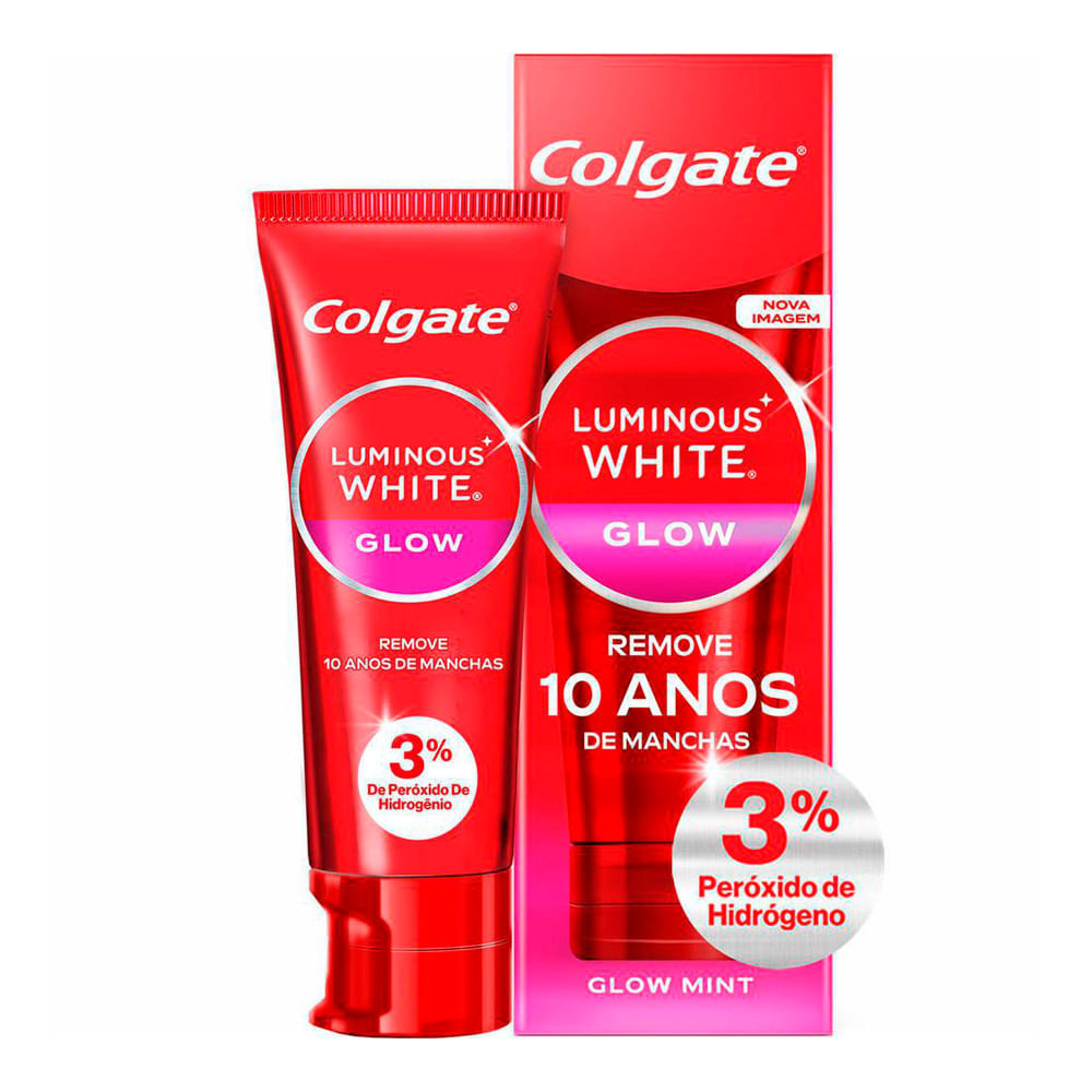Creme Dental Colgate Luminous White Glow Clareador 70g em Oferta na Shopee