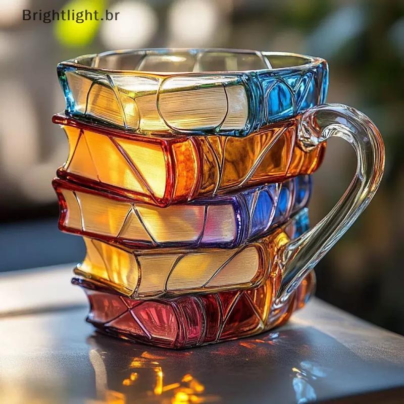 [brightlight.br] Caneca De Livro Pintado 11 Onças Novidade Livros Pintados Em 3d Café De Resina Coloridos Exclusivos Sta em Oferta na Shopee