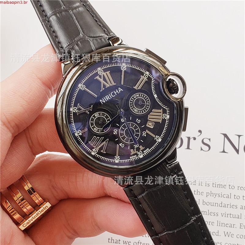 Relógio Homem Homem Homem Relógio Moda Cinto de Aço Inoxidável Relógio nógrafo Função Swiss Quartz Marca Relógio Homem 