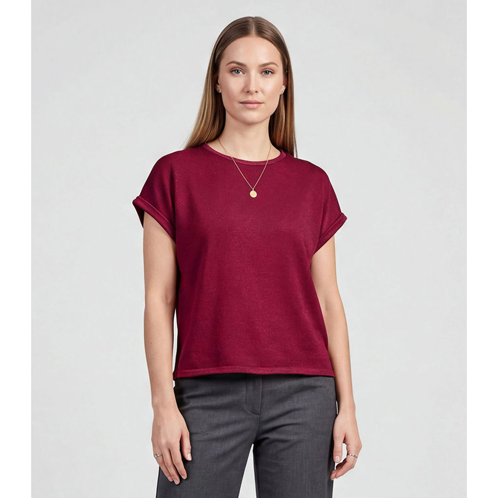 Blusa Feminina Manga Cavada Infinita Cor Vermelho em Oferta na Shopee