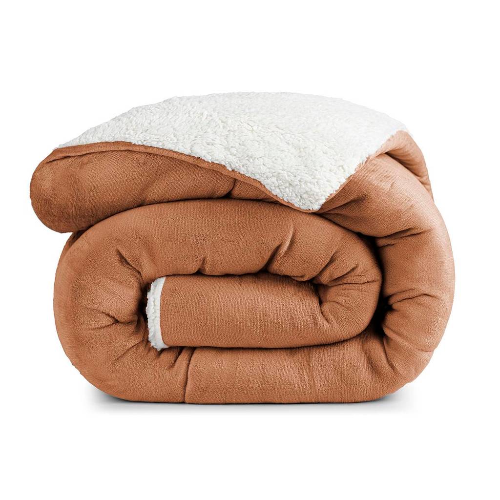 Edredom King Coberdrom Sherpa/Mantinha Everest 1 Peça - Apricot