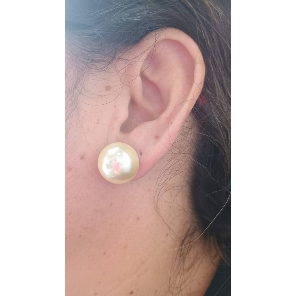 BRINCO BOLAO PEROLA FOLHEADO OURO 18 K / ROMANEL