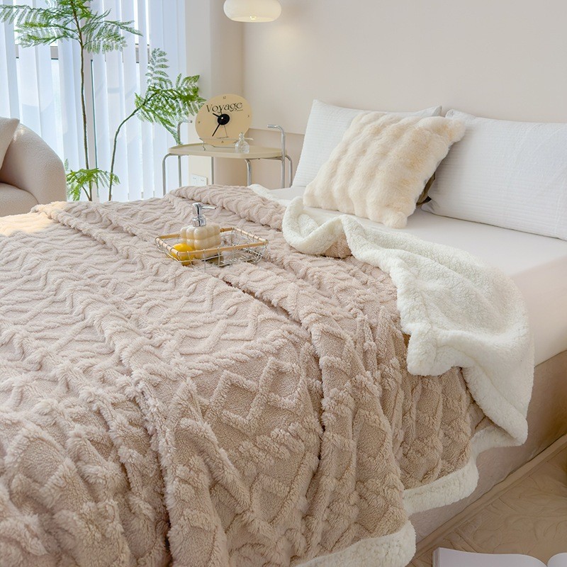 Manta Com Sherpa Glamour Casal Padrão Super Luxo Lançamento Macia Plush Cama Posta