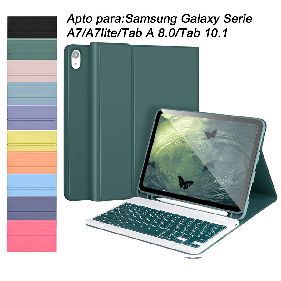 Capa Com Teclado Para Samsung Tab A7 10.4", A7 Lite 8,7", Tab A 8,0", Tab A  10,1"