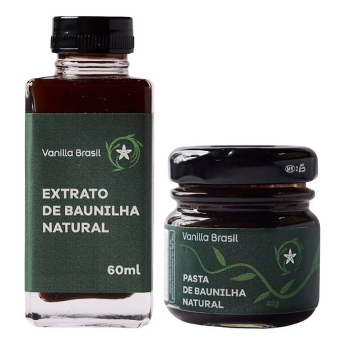 Kit Extrato Natural Baunilha 60ml + Pasta Natural Baunilha 42g Vanilla Brasil