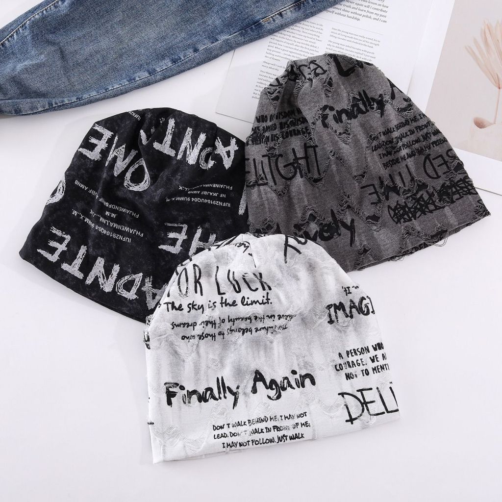 Gorro masculino de marca moderna com borda desfiada, fino e estiloso para primavera e verão, versátil e que emagrece o r