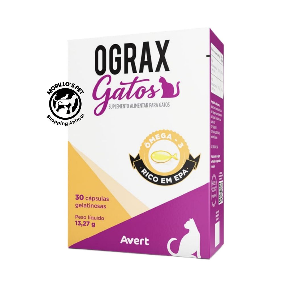 Ograx Gatos Suplemento Alimentar Ômega 3 +EPA  30 Capsulas AVERT