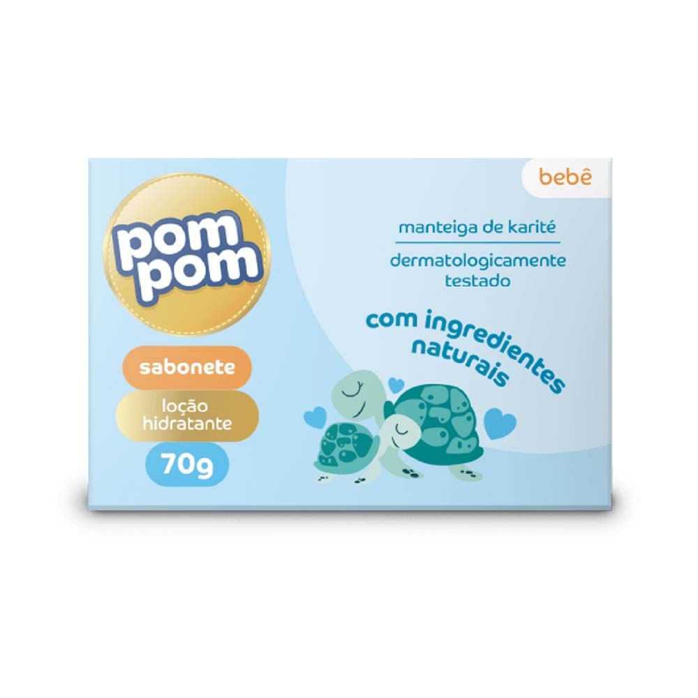 Sabonete em Barra Infantil Pom Pom Loção Hidratante 70g em Oferta na Shopee