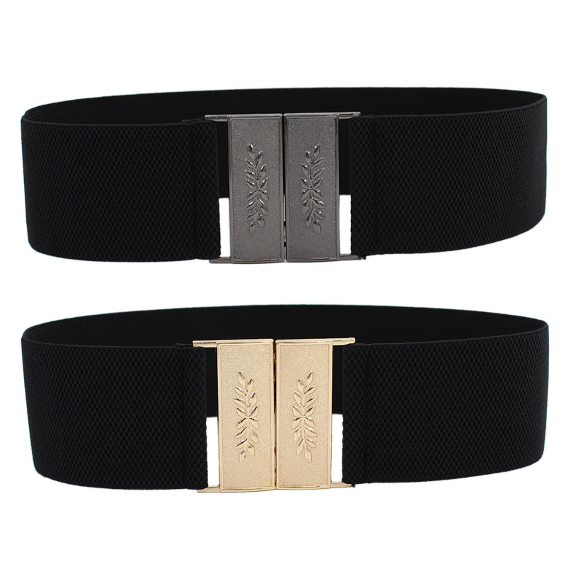 Cinto elástico feminino cintura estreita exterior combinando vestido casaco cinto largo decoração cinto preto Retro na m