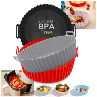 Forma De Silicone Redonda Air Fryer 20 Cm Cesto Antiaderente Protetor Forro em Oferta na Shopee
