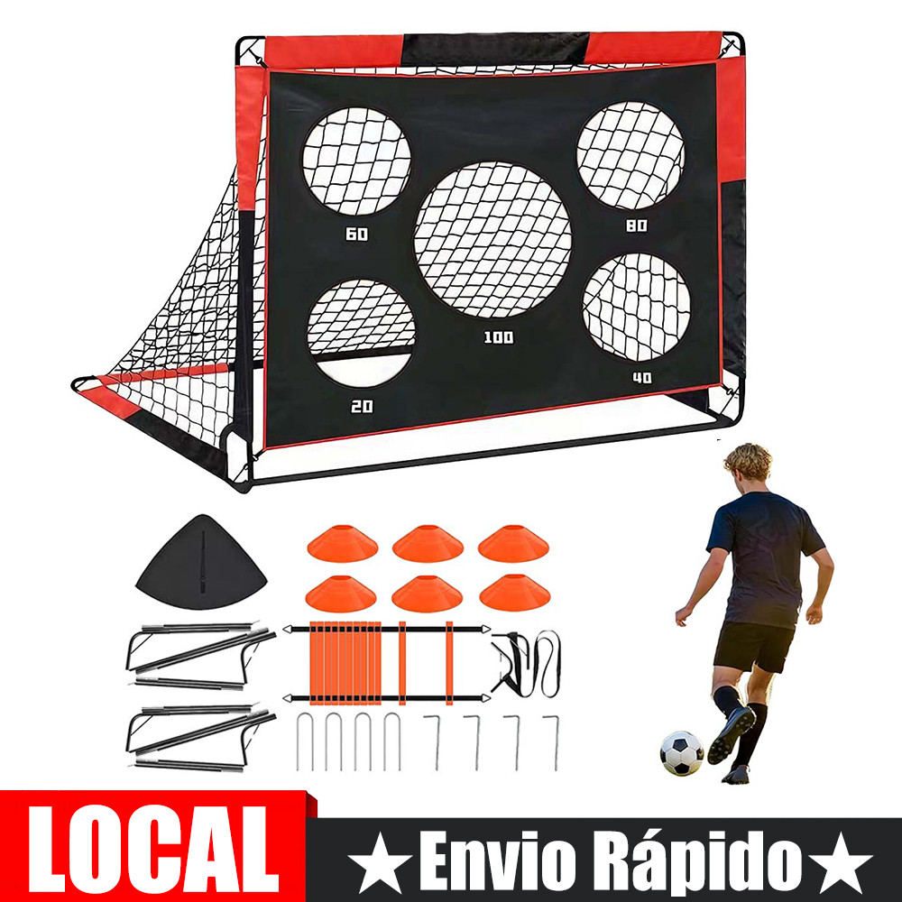  Conjunto de metas de treinamento de futebol de seis buracos Gol de futebol 120x90x90cm