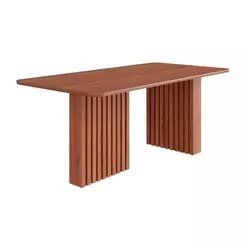 Mesa de Sala Jantar Ester c/ Tampo Madeirado 210x100cm Cinamomo - Cimol