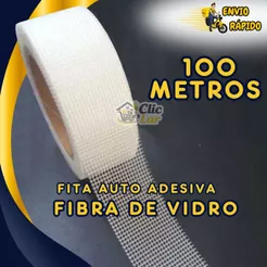 Fita Drywall Anti-Trinca Adesiva Fibra de Vidro Telada Branca Reposicionável