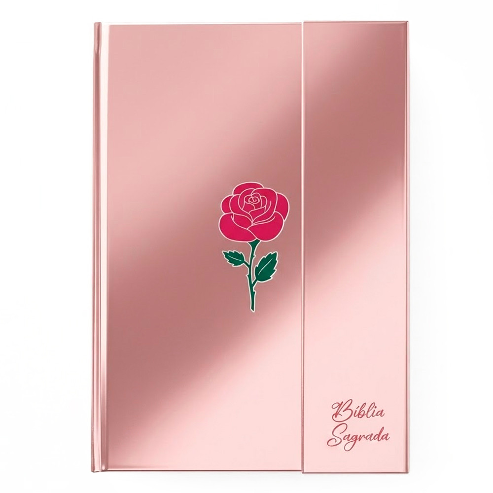 Bíblia Sagrada Minimalista Rosa | ARC | Letra Gigante | Harpa e Corinhos | Capa Dura Carteira
