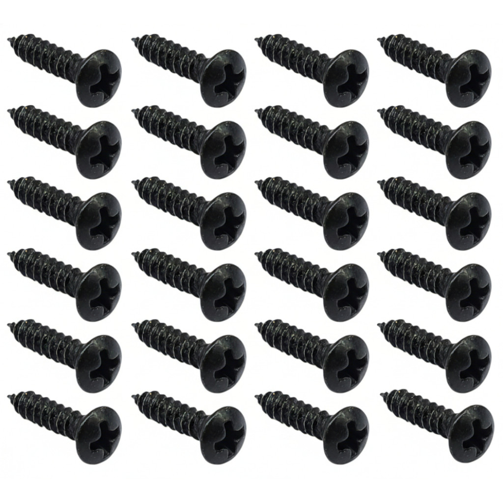 24 parafuso PRETO Oval escudo guitarra STRATO 2,9 X 13mm MXP