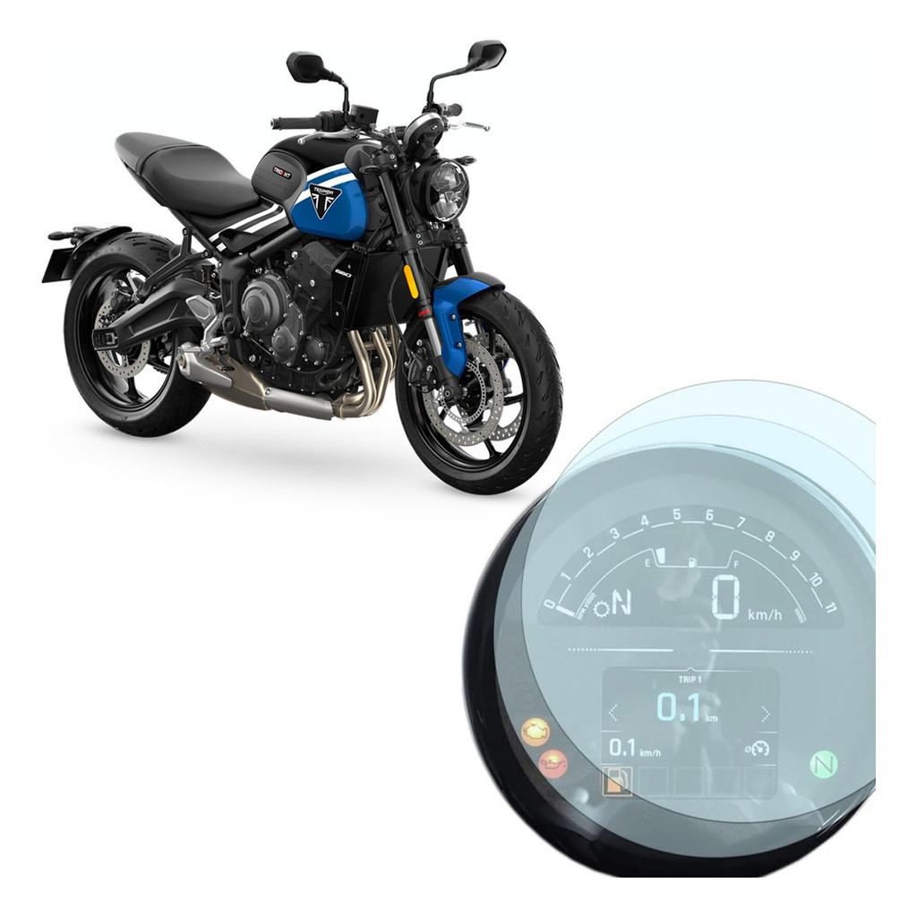 Pelicula Protetora de Painel Moto Triumph Trident 660 2021 Até 2026 + Kit Instalação Proteção Riscos