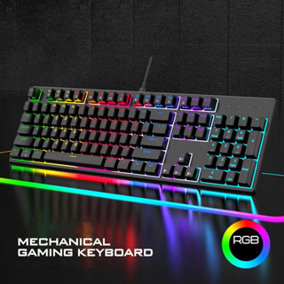 Teclado Gamer Mecânico Blue Switch Led Rgb Português Brasil em Oferta na Shopee