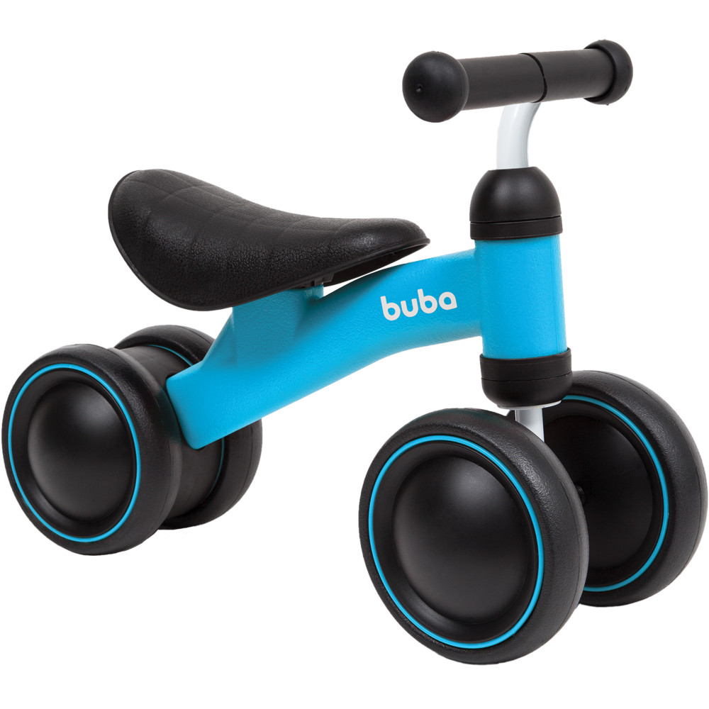 Bicicleta Equilíbrio Infantil Andador Buba Sem Pedal 4 Rodas Bebê Buba Criança Azul