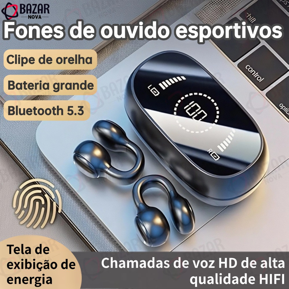 SPRISE Clipe De Orelha Bluetooth Fones De Ouvido LED Display Inteligente On-Ear Mini Fone Cancelamento De Ruído TWS