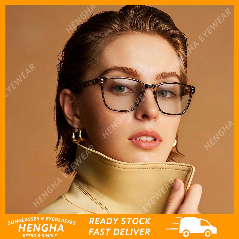 (HENGHA) Novidade Óculos De Luz Azul Retangular Retrô Coreano-Y2K Minimalista Com Strass , Antifadiga Feminina , Compatí