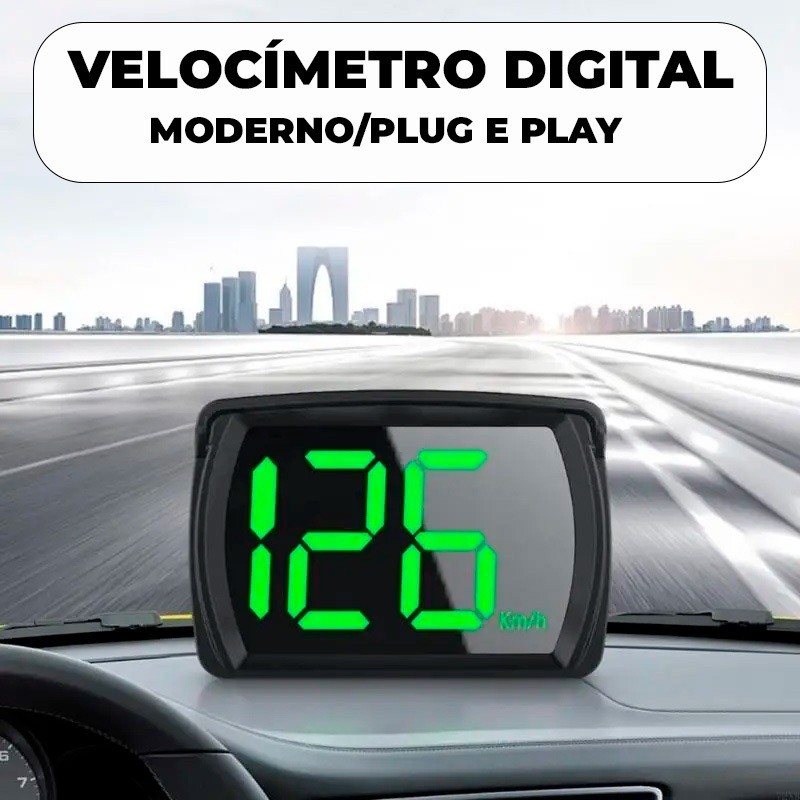Velocímetro GPS Digital HUD KM/H Universal | Display no Para-brisa + Fácil Instalação + Envio Rápido