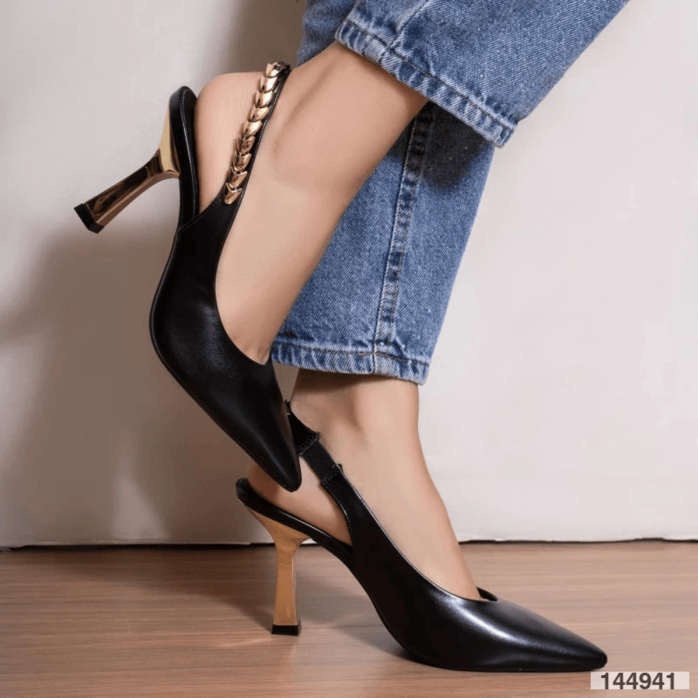 Scarpin Mariotta Feminino Slingback Bico Fino Elegante Festa